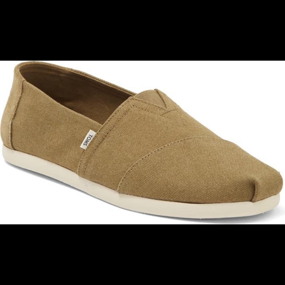 BNIB TOMS Men Alpargata Olive Washed Canvas US8